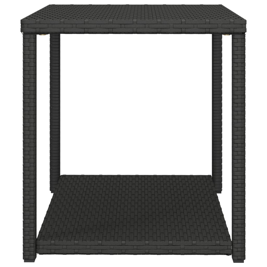 vidaXL Mesa de apoio 55x45x49 cm vime PE preto