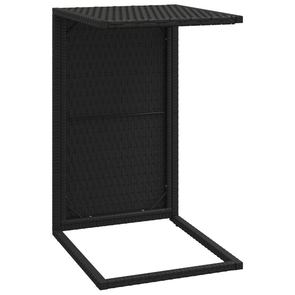 vidaXL Mesa em C 40x35x60 cm vime PE preto