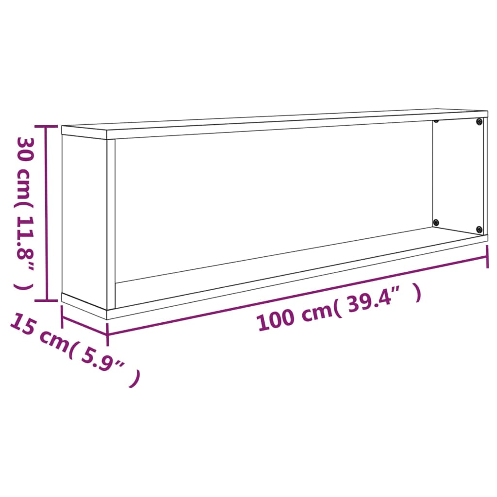 vidaXL Prateleiras cubo 2 pcs derivados de madeira carvalho castanho