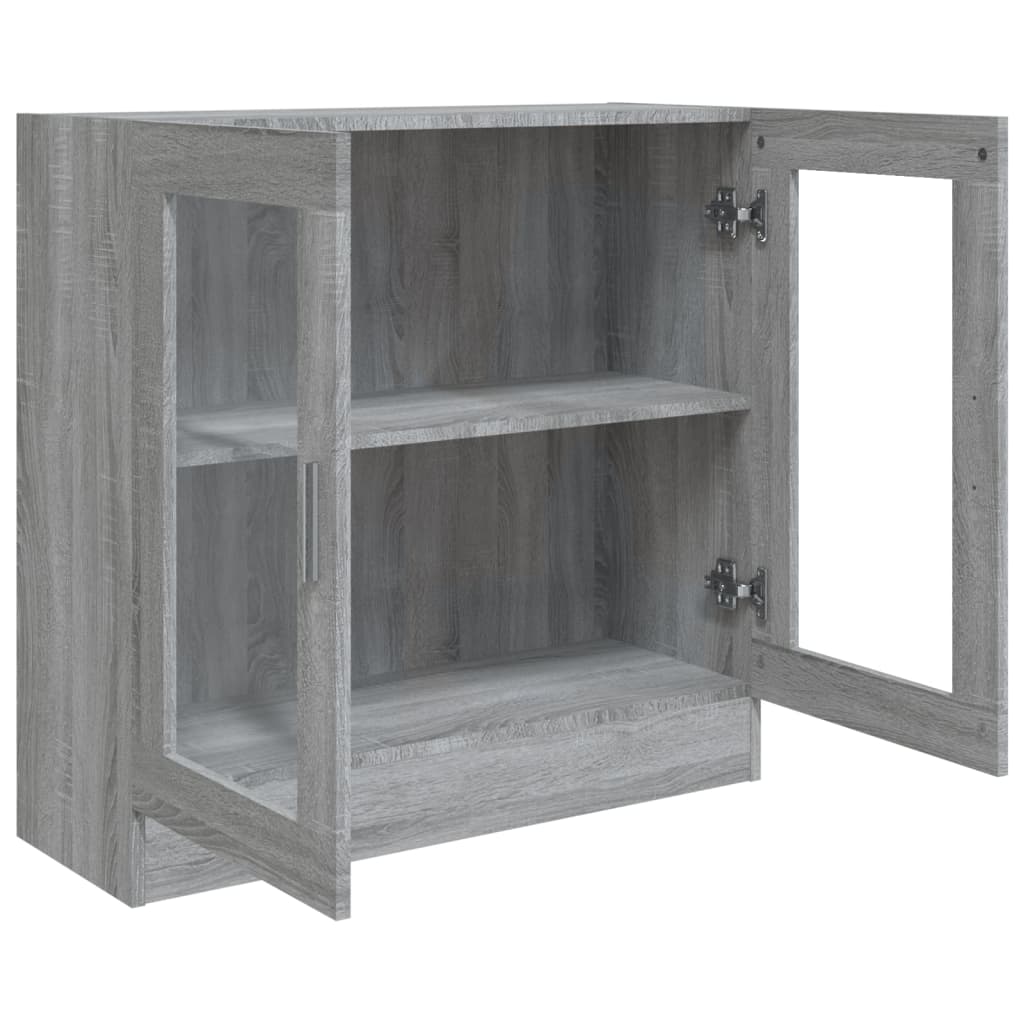 vidaXL Vitrine 82,5x30,5x80 cm derivados madeira cinzento sonoma