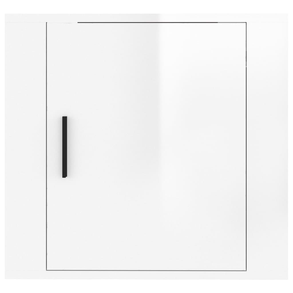 vidaXL Mesa de cabeceira de parede 50x30x47 cm branco brilhante