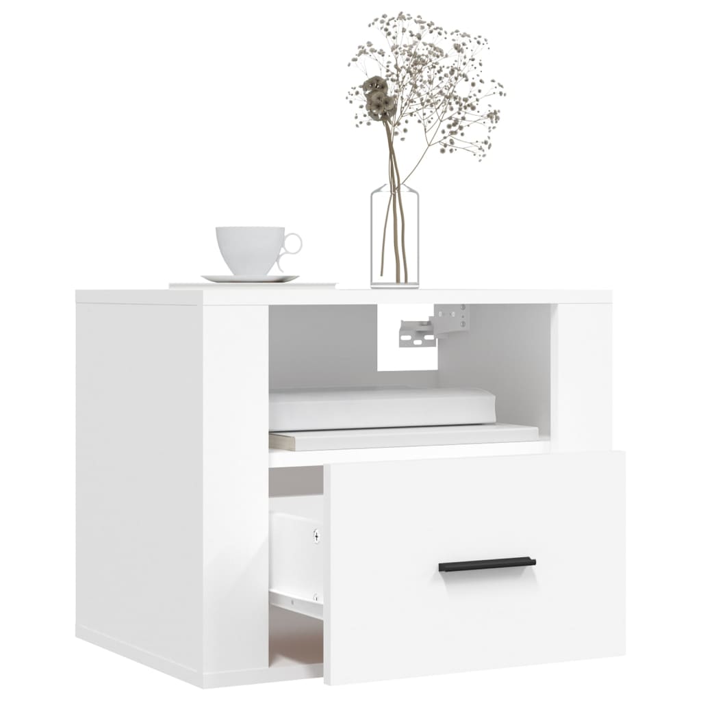 vidaXL Mesa de cabeceira de parede 50x36x40 cm branco