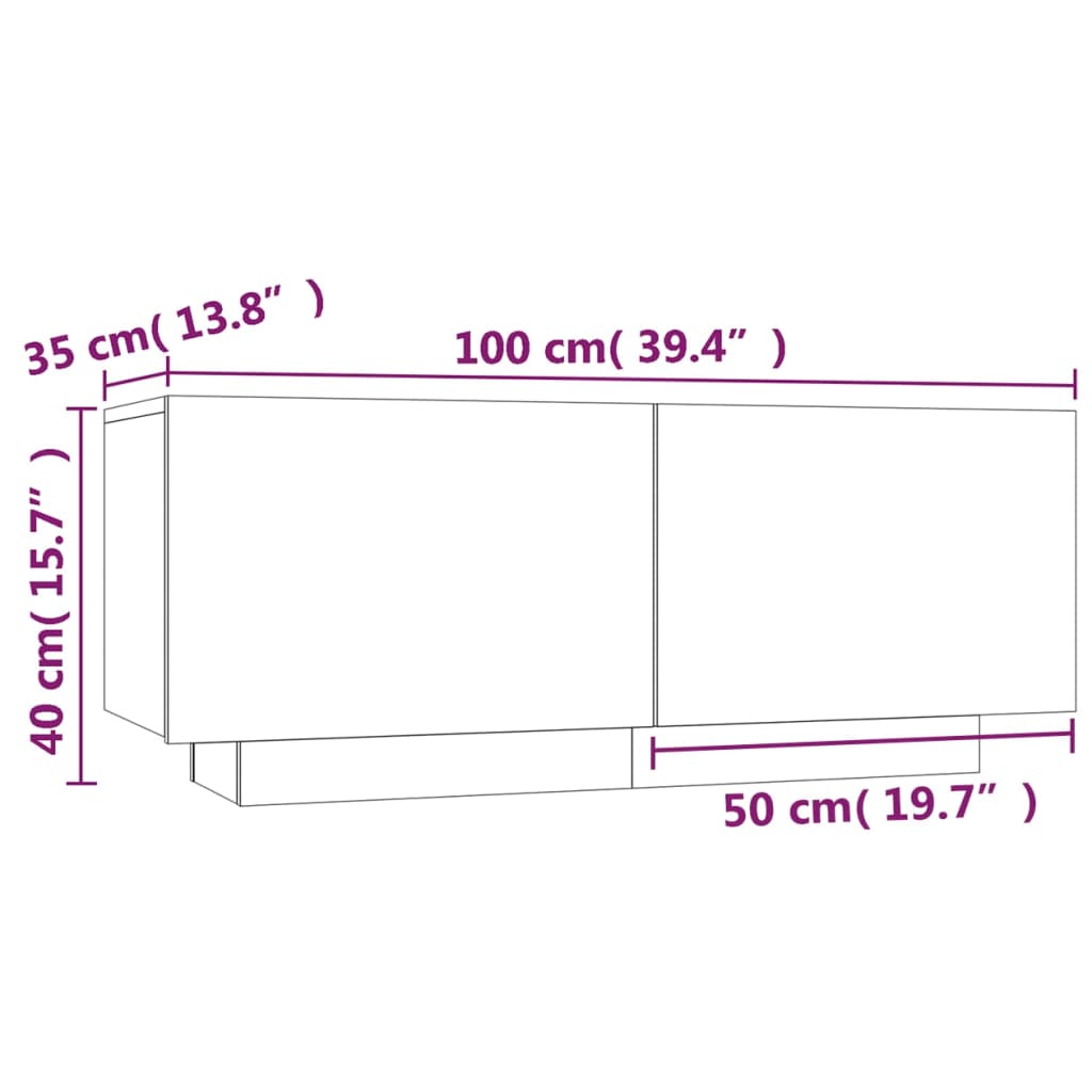 vidaXL Mesa cabeceira 100x35x40 cm derivados de madeira cinza sonoma