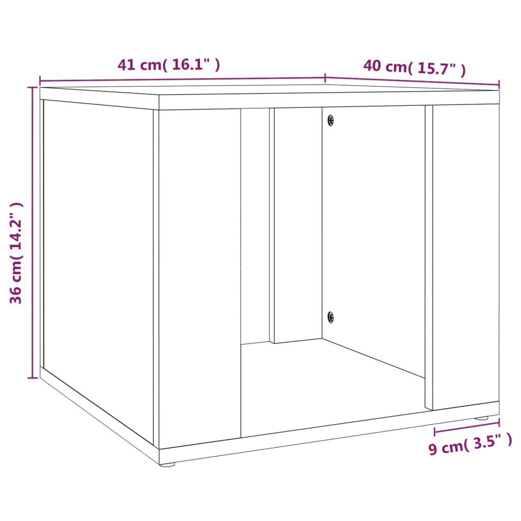 vidaXL Mesa cabeceira 41x40x36 cm derivados madeira carvalho-castanho