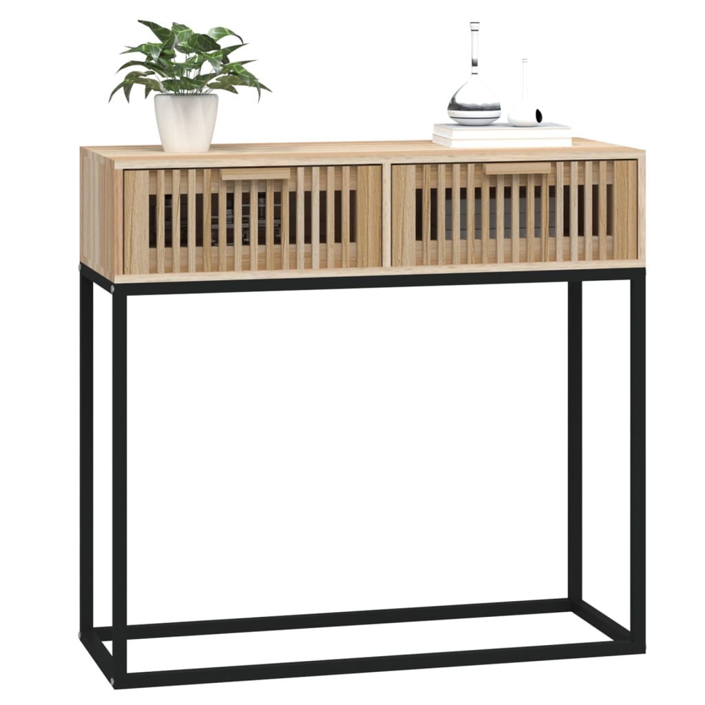 vidaXL Mesa consola 80x30x75 cm derivados de madeira e ferro