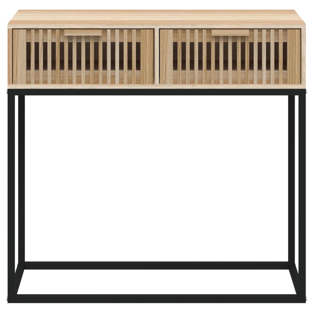 vidaXL Mesa consola 80x30x75 cm derivados de madeira e ferro