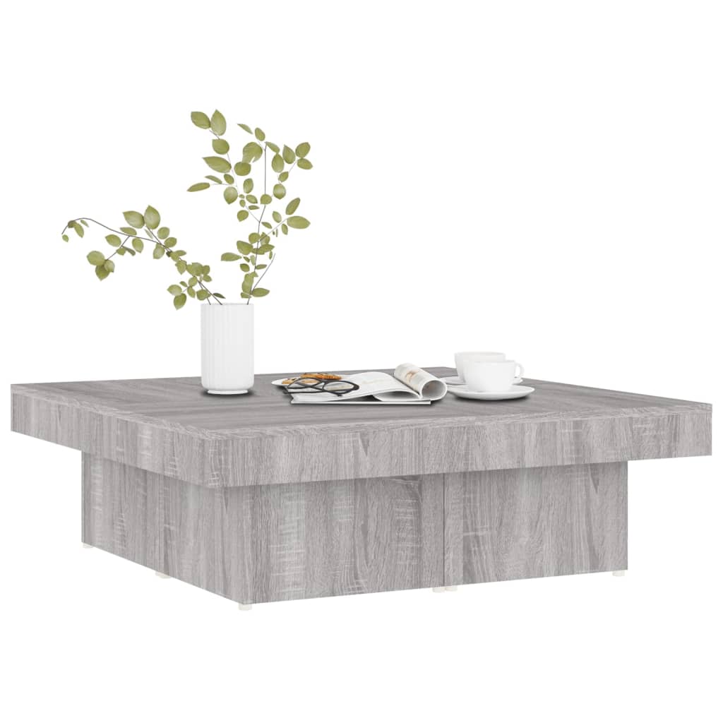 vidaXL Mesa de centro 90x90x28 cm derivados madeira cinzento sonoma