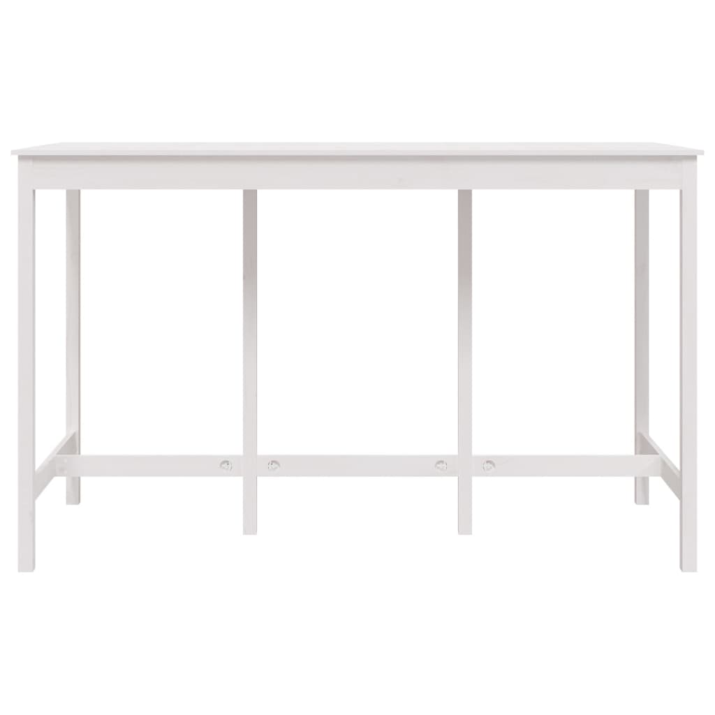 vidaXL Mesa de bar 180x80x110 cm madeira de pinho maciça branco