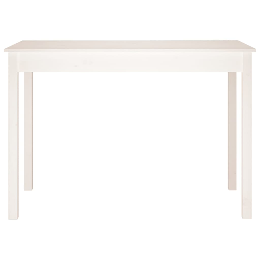 vidaXL Mesa de jantar 110x55x75 cm madeira de pinho maciça branco