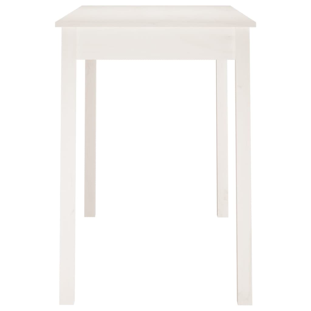 vidaXL Mesa de jantar 110x55x75 cm madeira de pinho maciça branco