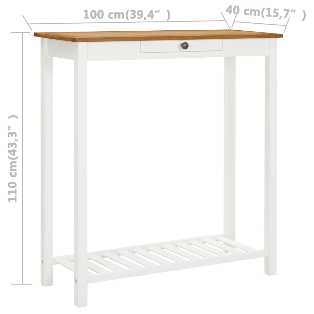 vidaXL Mesa de bar 100x40x110 cm madeira de carvalho maciça