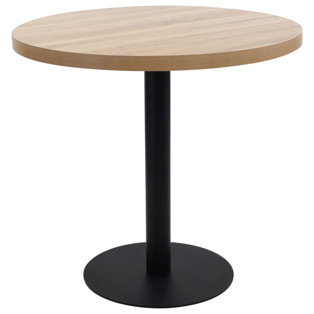 vidaXL Mesa bistrô 80 cm MDF castanho-claro