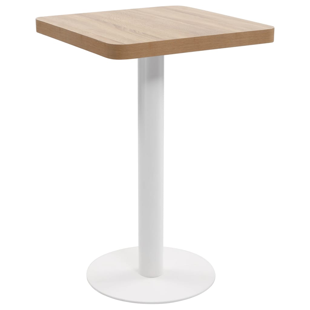 vidaXL Mesa bistrô 50x50 cm MDF castanho-claro