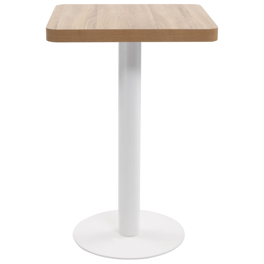 vidaXL Mesa bistrô 50x50 cm MDF castanho-claro