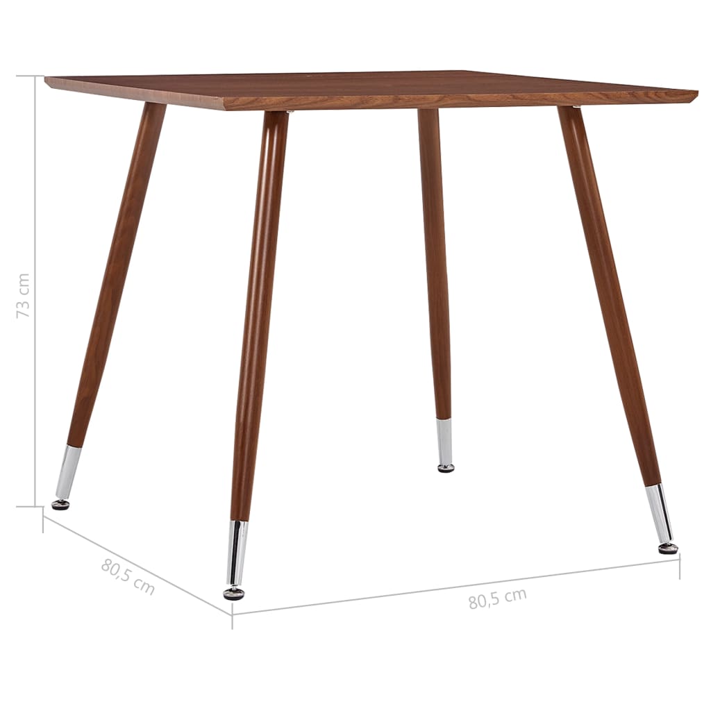 vidaXL Mesa de jantar 80,5x80,5x73 cm MDF castanho