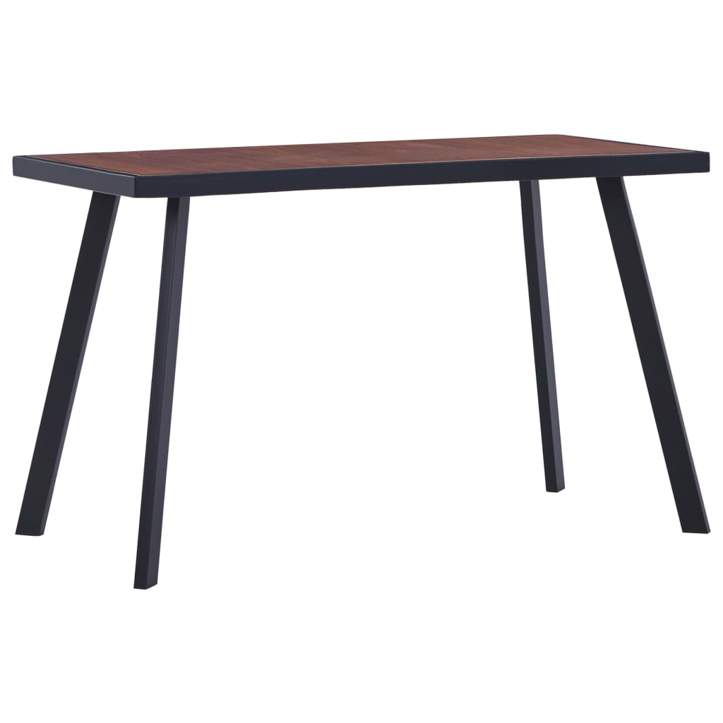 vidaXL Mesa de jantar 120x60x75 cm MDF cor madeira escura e preto