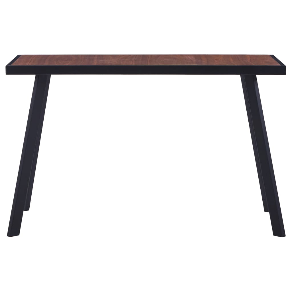 vidaXL Mesa de jantar 120x60x75 cm MDF cor madeira escura e preto