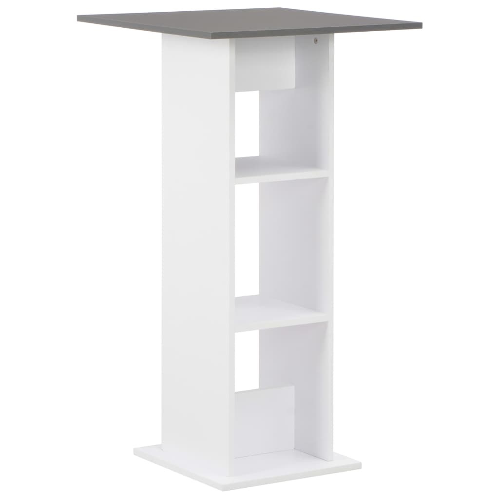 vidaXL Mesa de bar 60x60x110 cm branco e antracite