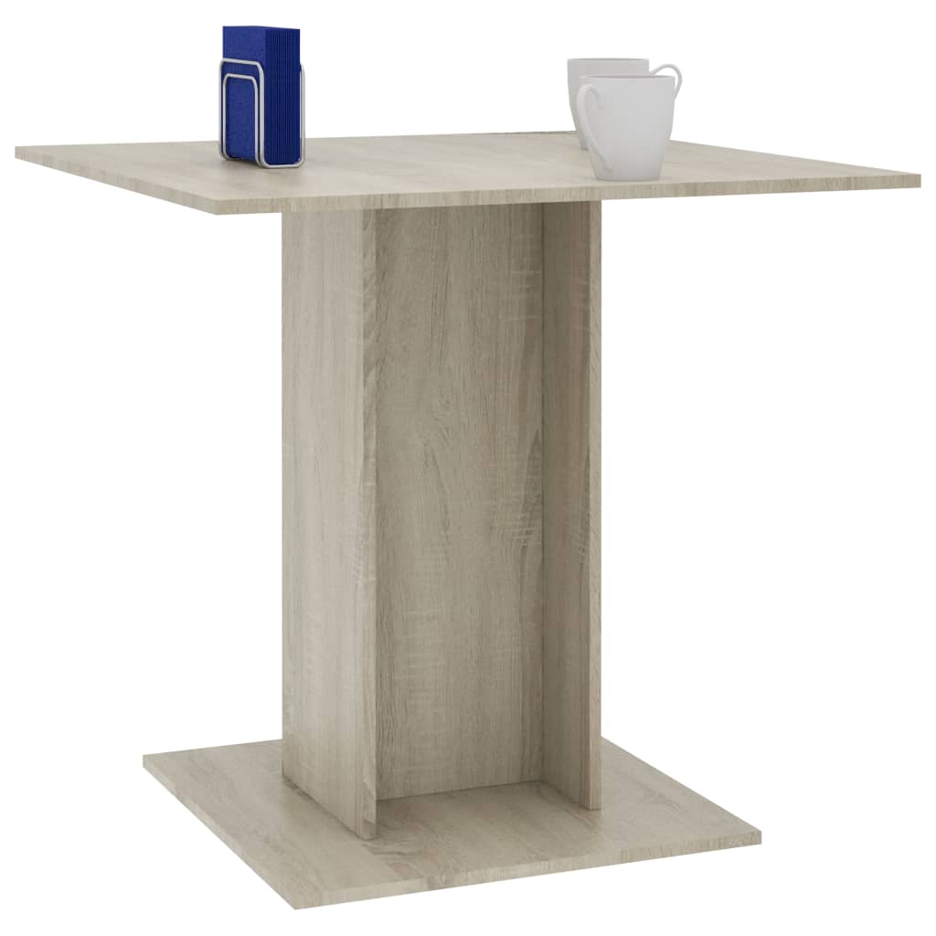 vidaXL Mesa de jantar 80x80x75 cm contraplacado carvalho sonoma