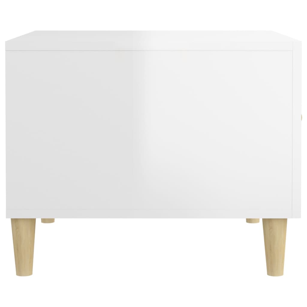 vidaXL Mesa de centro 50x50x40cm derivados de madeira branco brilhante