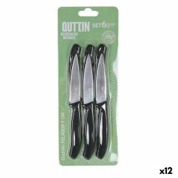 Quttin|Conjunto de Facas Quttin Nero Preto Prateado 3 Peças (12 Unidades)