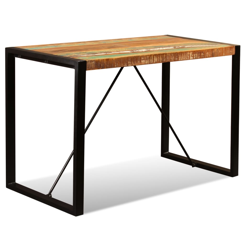 vidaXL Mesa de jantar madeira reciclada maciça 120 cm