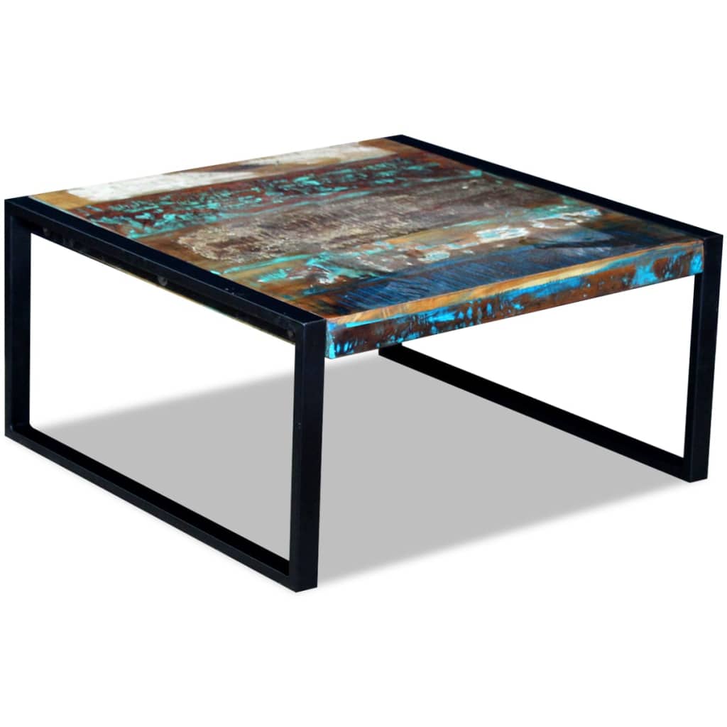 vidaXL Mesa de centro 80x80x40 cm madeira reciclada maciça