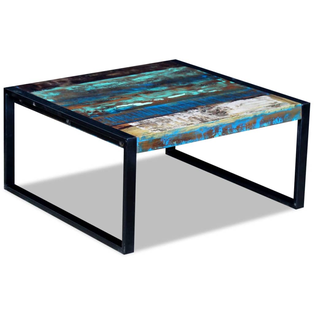 vidaXL Mesa de centro 80x80x40 cm madeira reciclada maciça