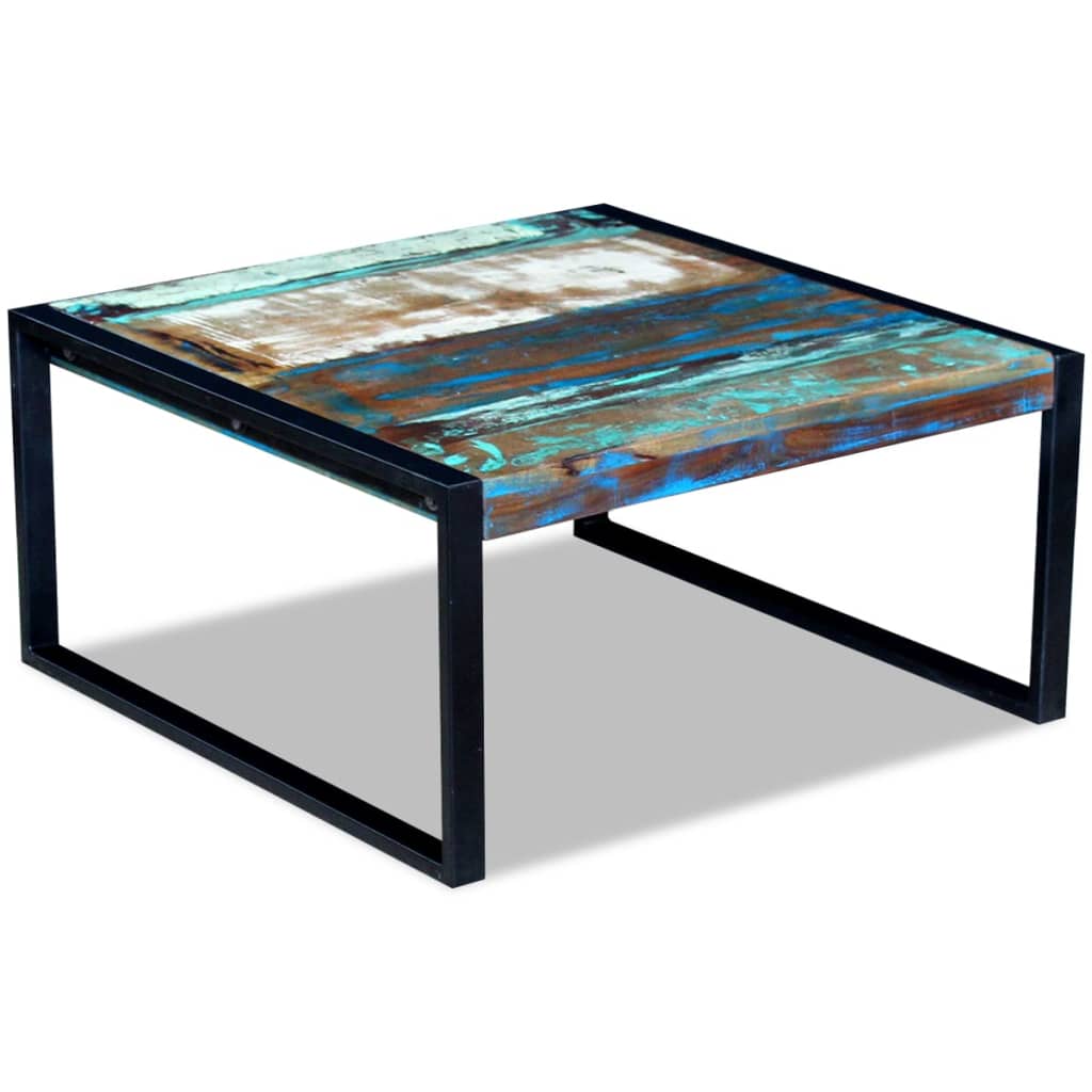 vidaXL Mesa de centro 80x80x40 cm madeira reciclada maciça