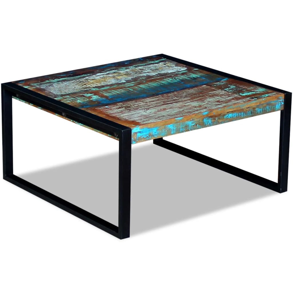 vidaXL Mesa de centro 80x80x40 cm madeira reciclada maciça