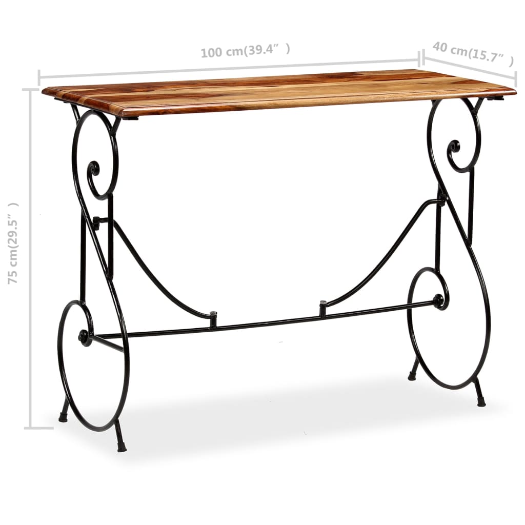 vidaXL Mesa consola 100x40x75 cm madeira de sheesham maciça