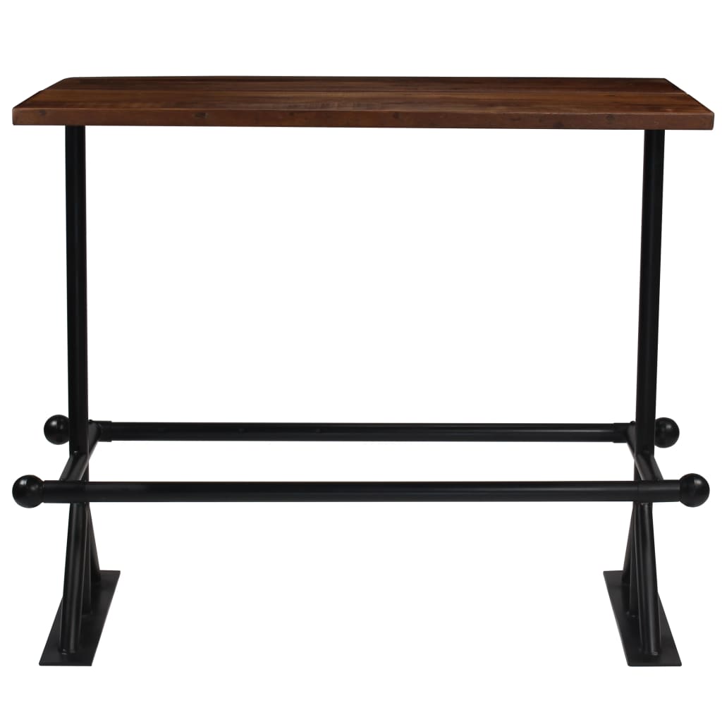 vidaXL Mesa de bar em madeira recuperada 150x70x107 cm castanho escuro