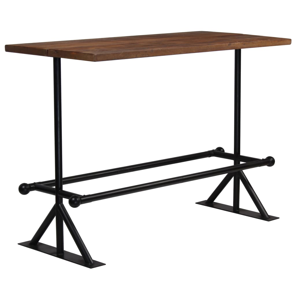 vidaXL Mesa de bar em madeira recuperada 150x70x107 cm castanho escuro