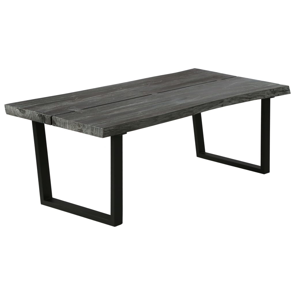 vidaXL Mesa de centro madeira de mindi maciça 102x56x41 cm cinzento