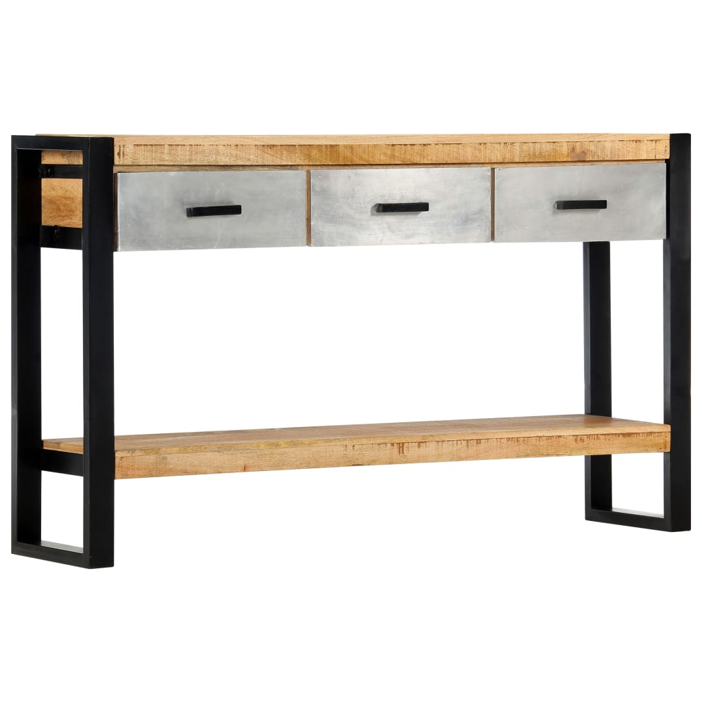 vidaXL Mesa consola 130x30x76 cm madeira de mangueira maciça