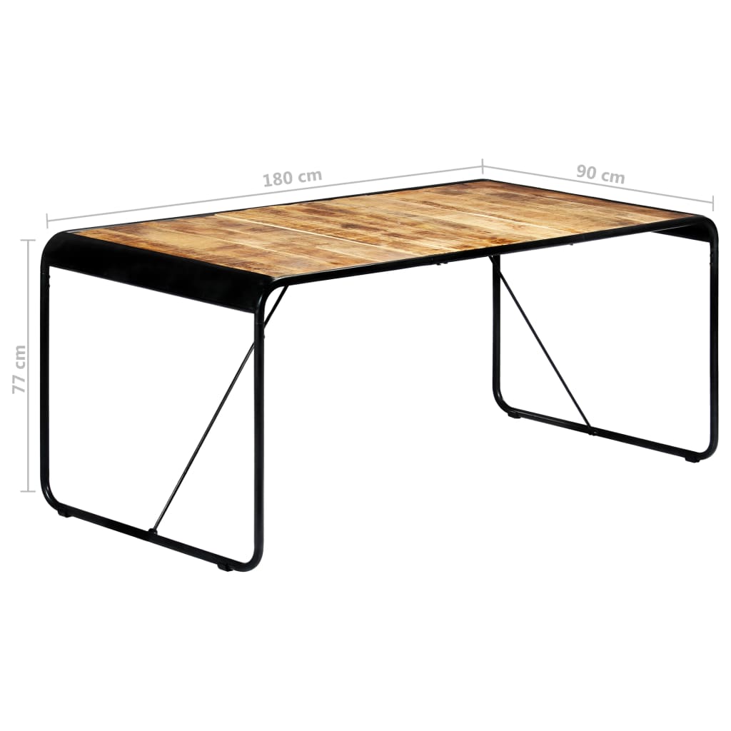 vidaXL Mesa de jantar 180x90x76 cm madeira de mangueira maciça áspera