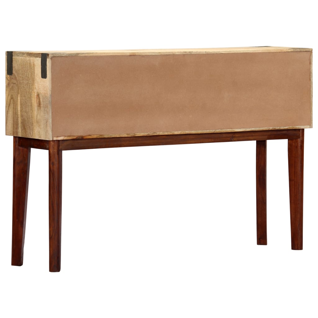 vidaXL Mesa consola 115x30x76 cm madeira de mangueira áspera maciça