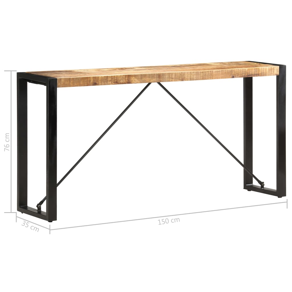 vidaXL Mesa consola 150x35x76 cm madeira de mangueira maciça