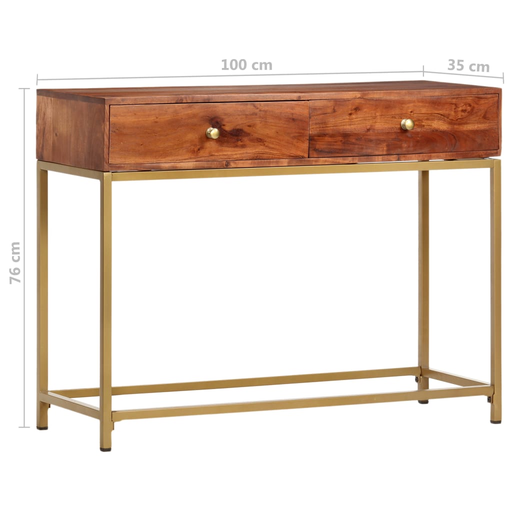 vidaXL Mesa consola 100x35x76 cm madeira de acácia maciça