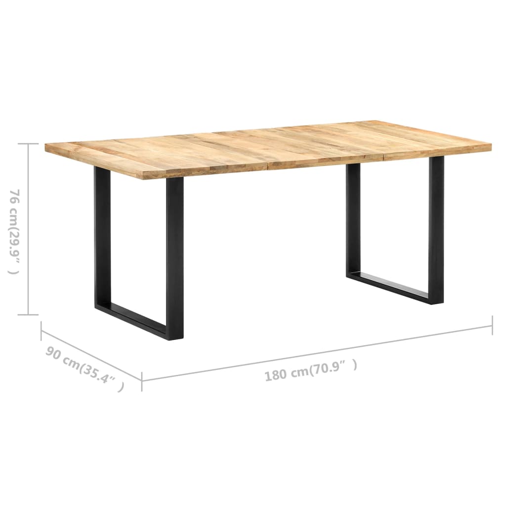 vidaXL Mesa de jantar 180x90x76 cm madeira de mangueira maciça