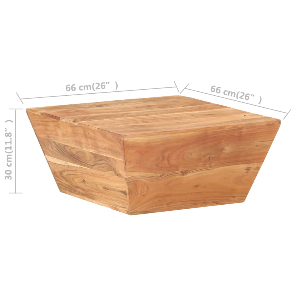 vidaXL Mesa de centro em forma de V 66x66x30 cm acácia maciça