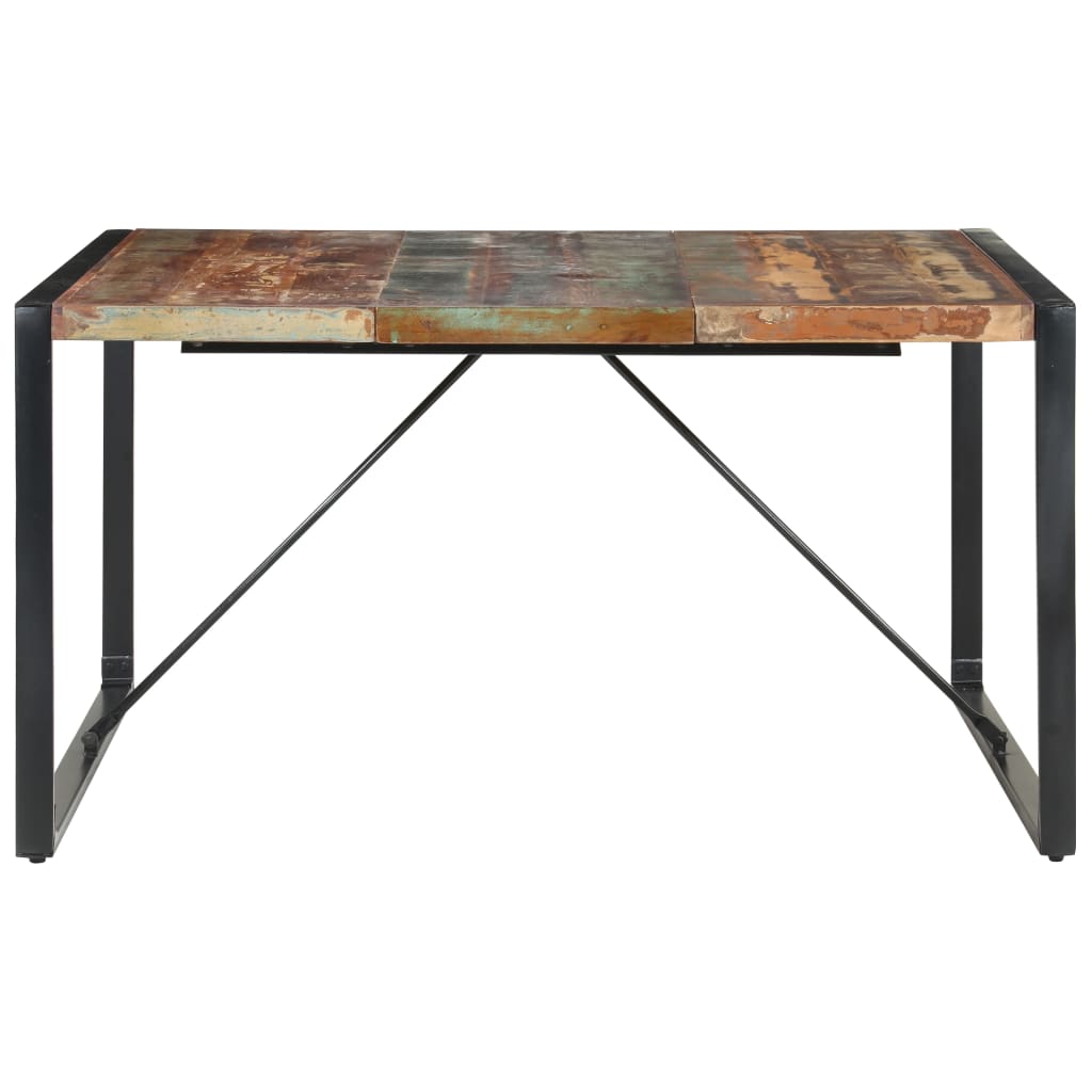 vidaXL Mesa de jantar 140x140x75 cm madeira recuperada maciça