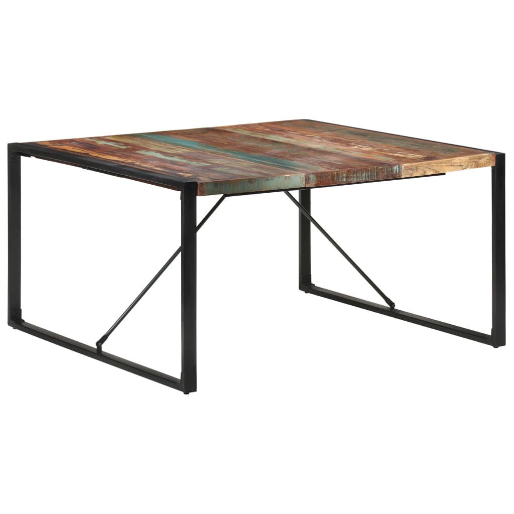 vidaXL Mesa de jantar 140x140x75 cm madeira recuperada maciça