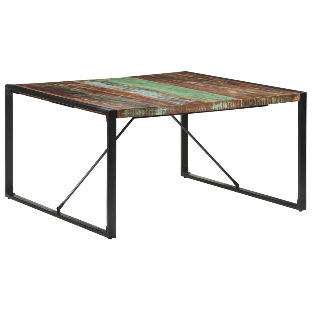 vidaXL Mesa de jantar 140x140x75 cm madeira recuperada maciça