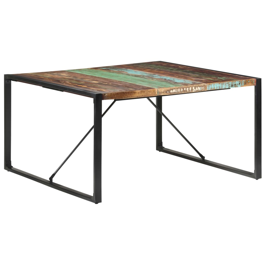 vidaXL Mesa de jantar 140x140x75 cm madeira recuperada maciça