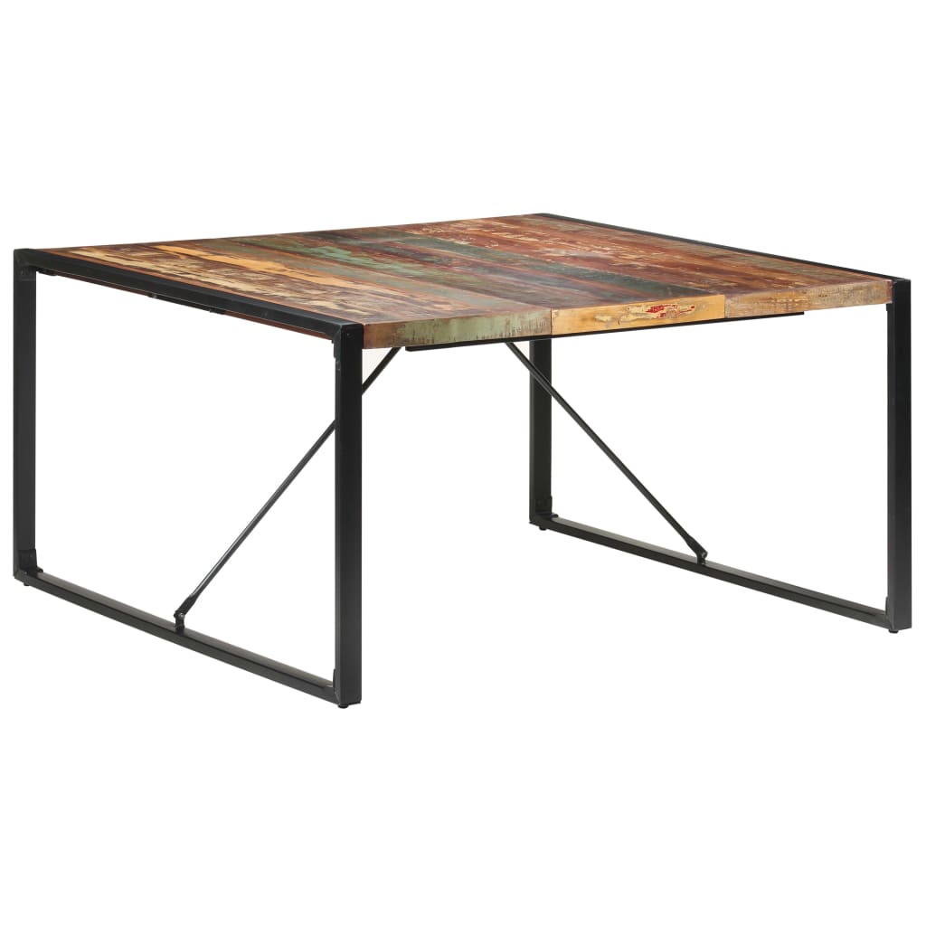 vidaXL Mesa de jantar 140x140x75 cm madeira recuperada maciça