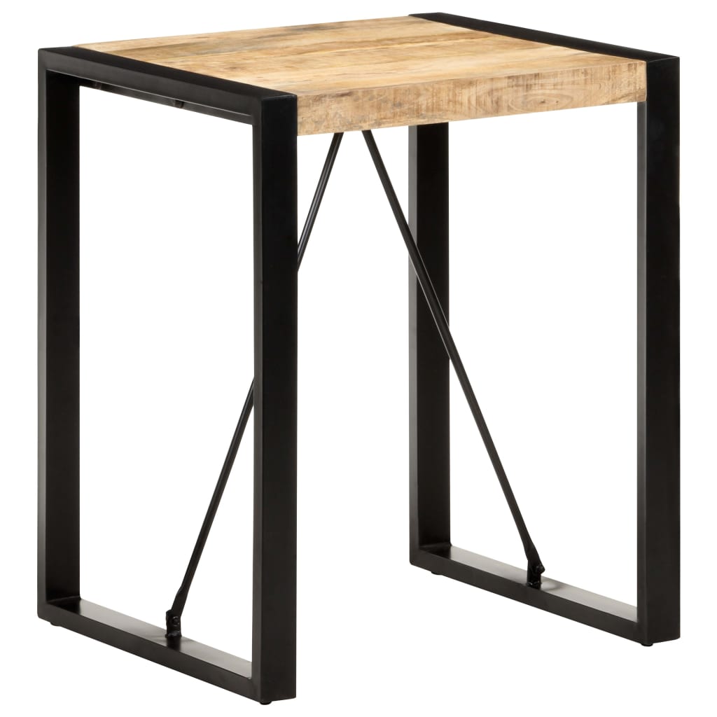 vidaXL Mesa de jantar 60x60x75 cm madeira de mangueira áspera maciça