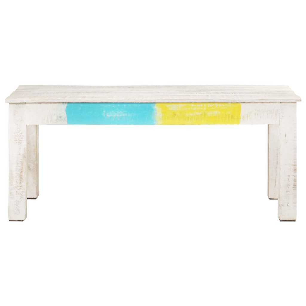 vidaXL Mesa de centro 110x60x45cm madeira de mangueira maciça branco