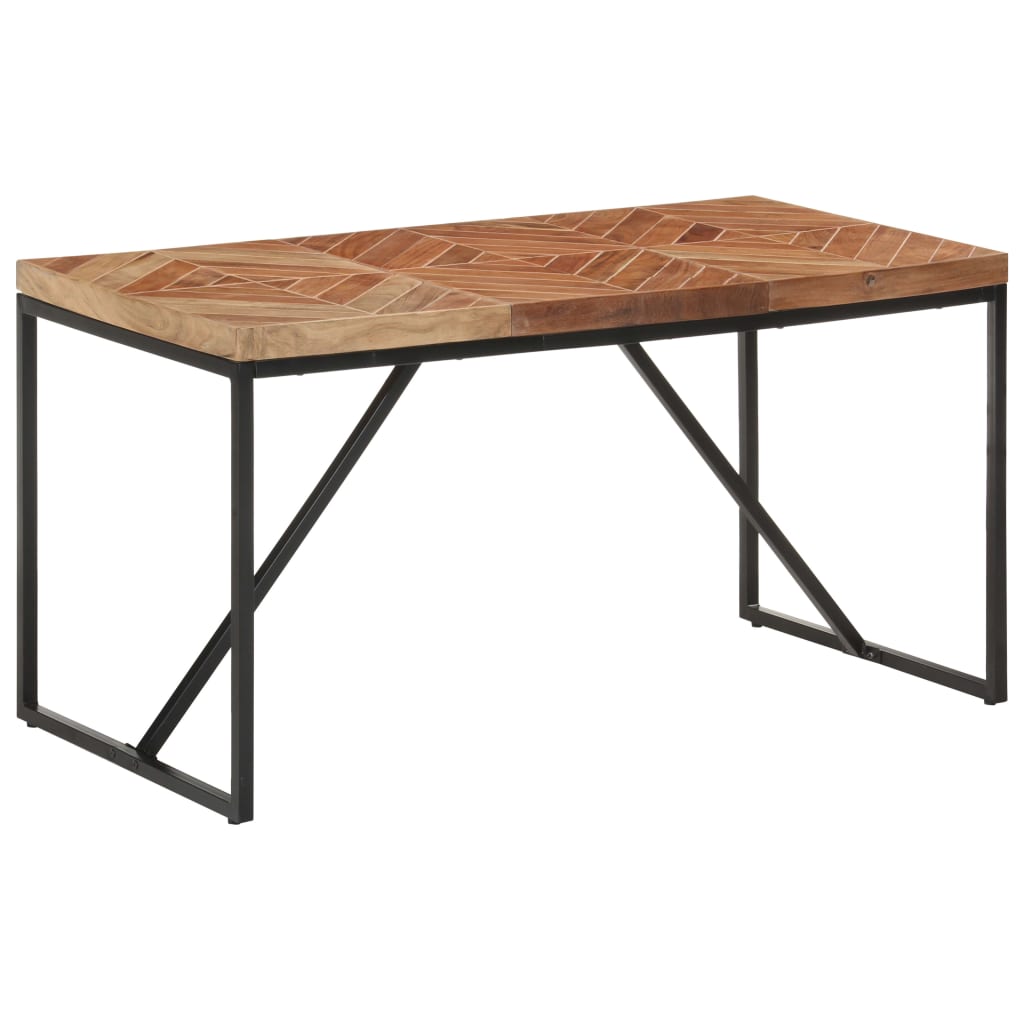 vidaXL Mesa de jantar 140x70x76 cm madeira acácia maciça e mangueira