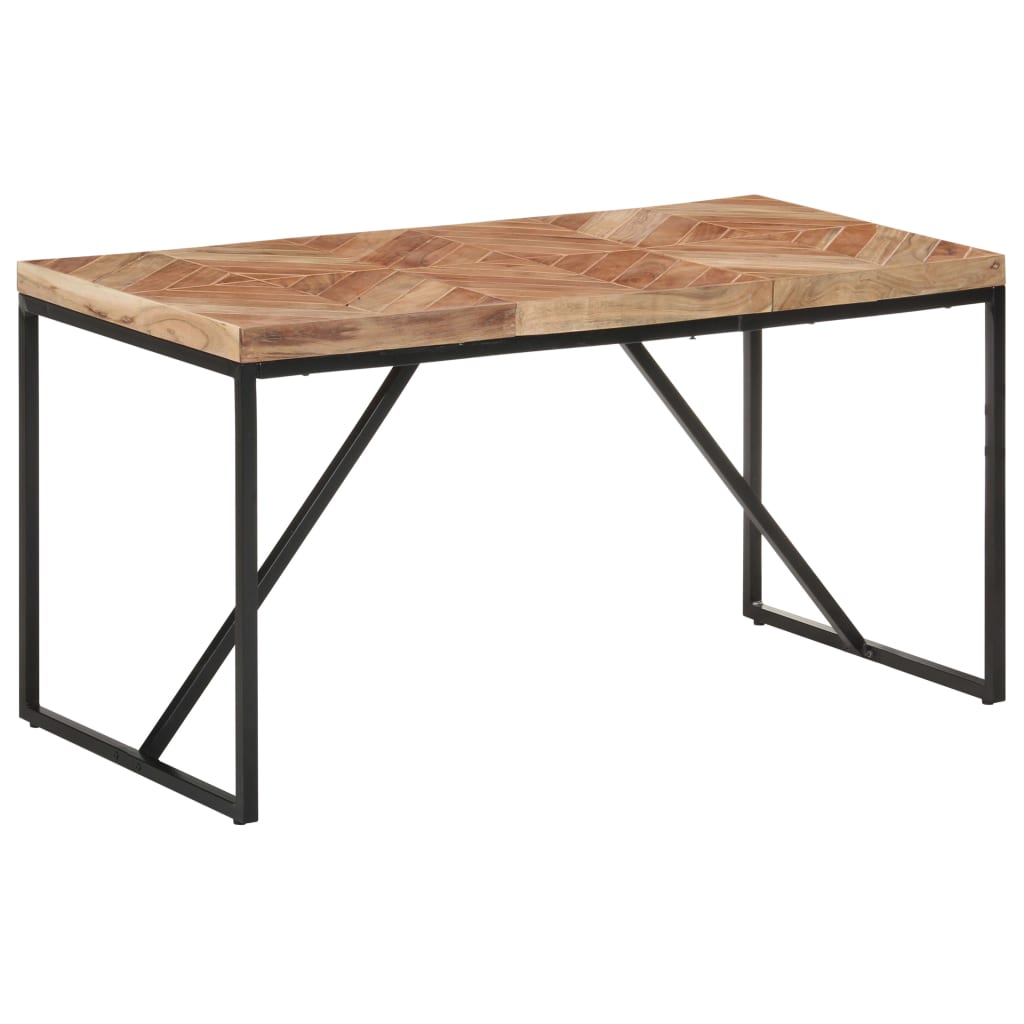 vidaXL Mesa de jantar 140x70x76 cm madeira acácia maciça e mangueira